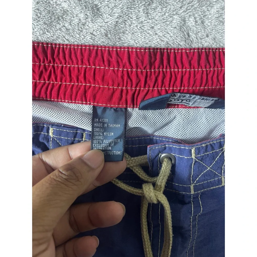 Polo Ralph Lauren Mens Navy Blue Red Swim Trunks Cargo Board Shorts 4XB Big